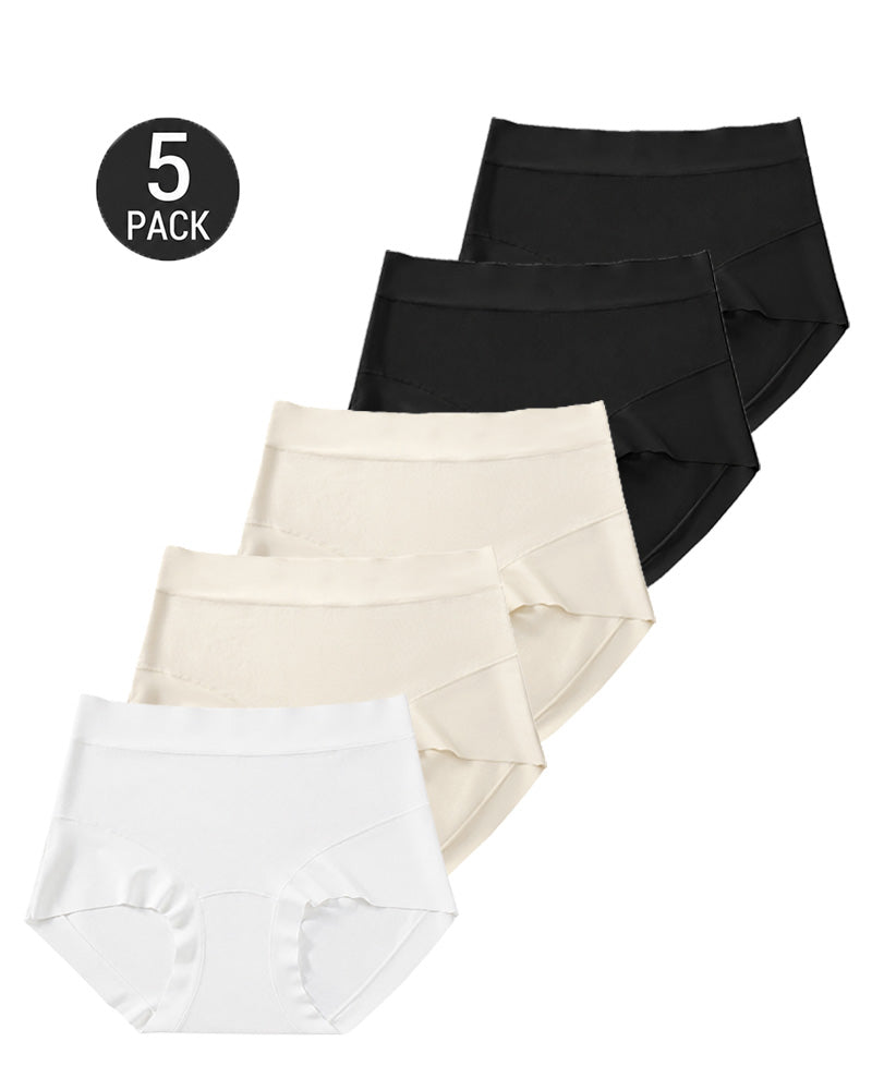 5-Pack High Waist Pure Cotton Seamless Breathable Briefs