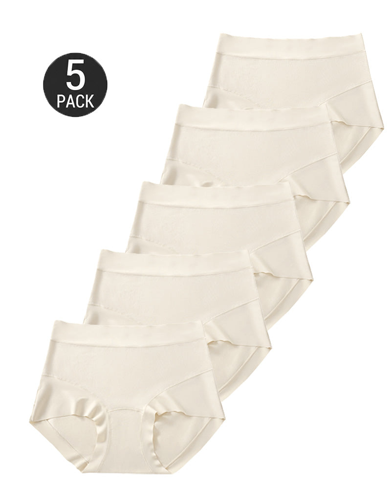 5-Pack High Waist Pure Cotton Seamless Breathable Briefs