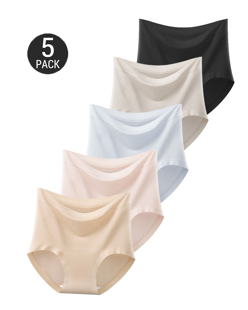 5-Pack High Waist Seamless Lyocell Cotton Briefs