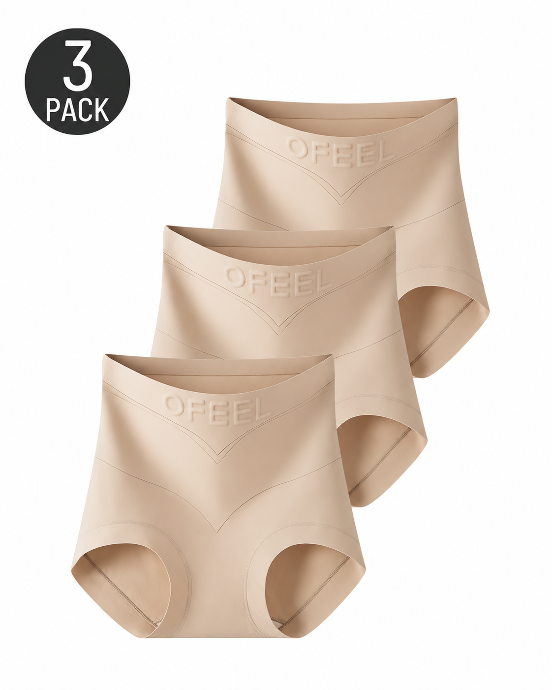 3-Pack High Waist Seamless Breathable Shaping Panties