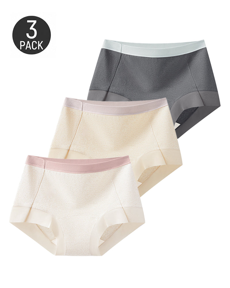 Multi-Pack Mid Waist Pure Cotton Antibacterial Breathable Briefs