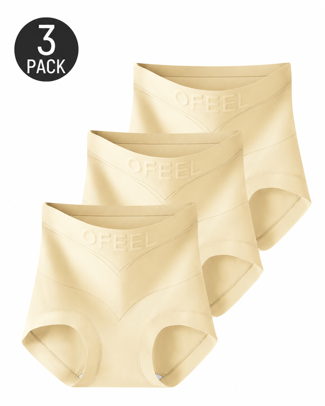 3-Pack High Waist Seamless Breathable Shaping Panties