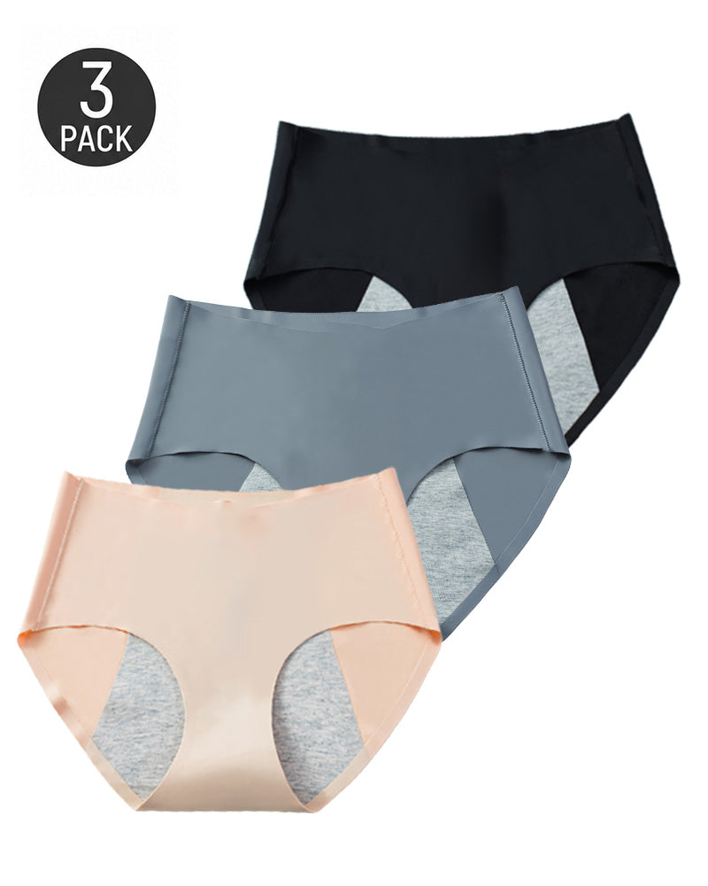 Multi-Pack Seamless Ice Silk Breathable Leak-proof Menstrual Panties