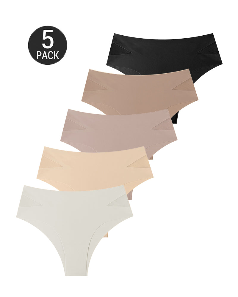 5-Pack Seamless Mesh Cutout Elastic Panty