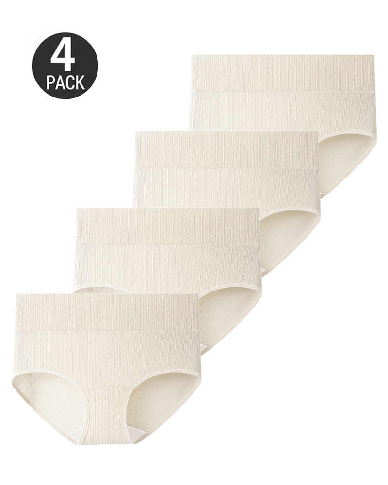 4-Pack High Waist Tummy Control Pure Cotton Briefs