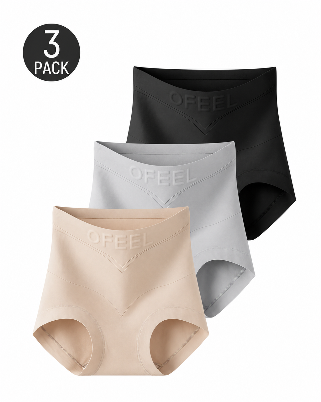 3-Pack High Waist Seamless Breathable Shaping Panties