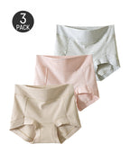 3-Pack Pure Cotton High Waist Tummy Control Striped Briefs
