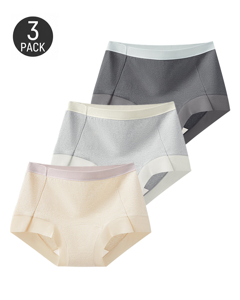 Multi-Pack Mid Waist Pure Cotton Antibacterial Breathable Briefs