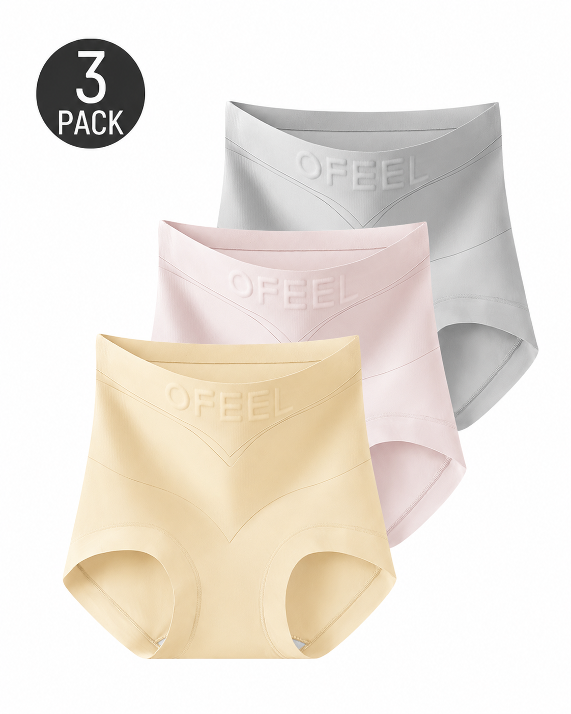 3-Pack High Waist Seamless Breathable Shaping Panties