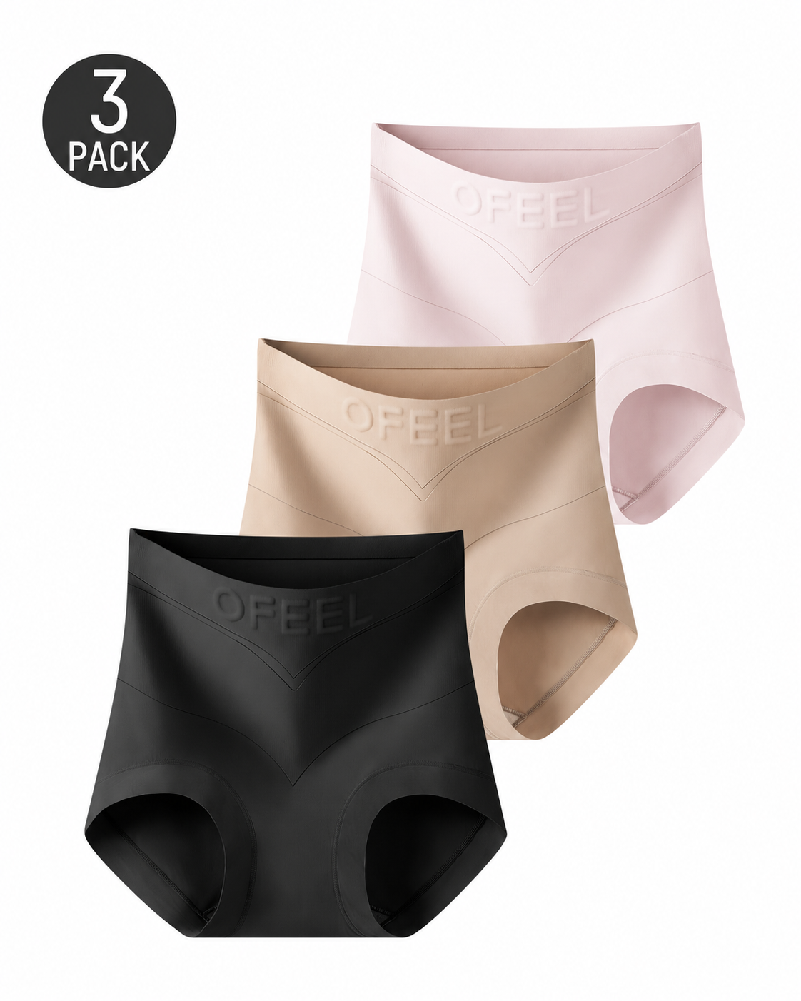3-Pack High Waist Seamless Breathable Shaping Panties