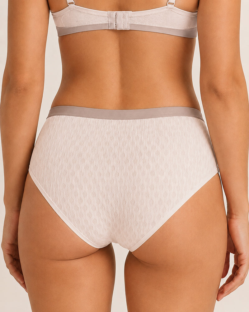 4-Pack Mid-waist Cotton Antibacterial Seamless Jacquard Breathable Briefs
