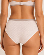 4-Pack Mid-waist Cotton Antibacterial Seamless Jacquard Breathable Briefs