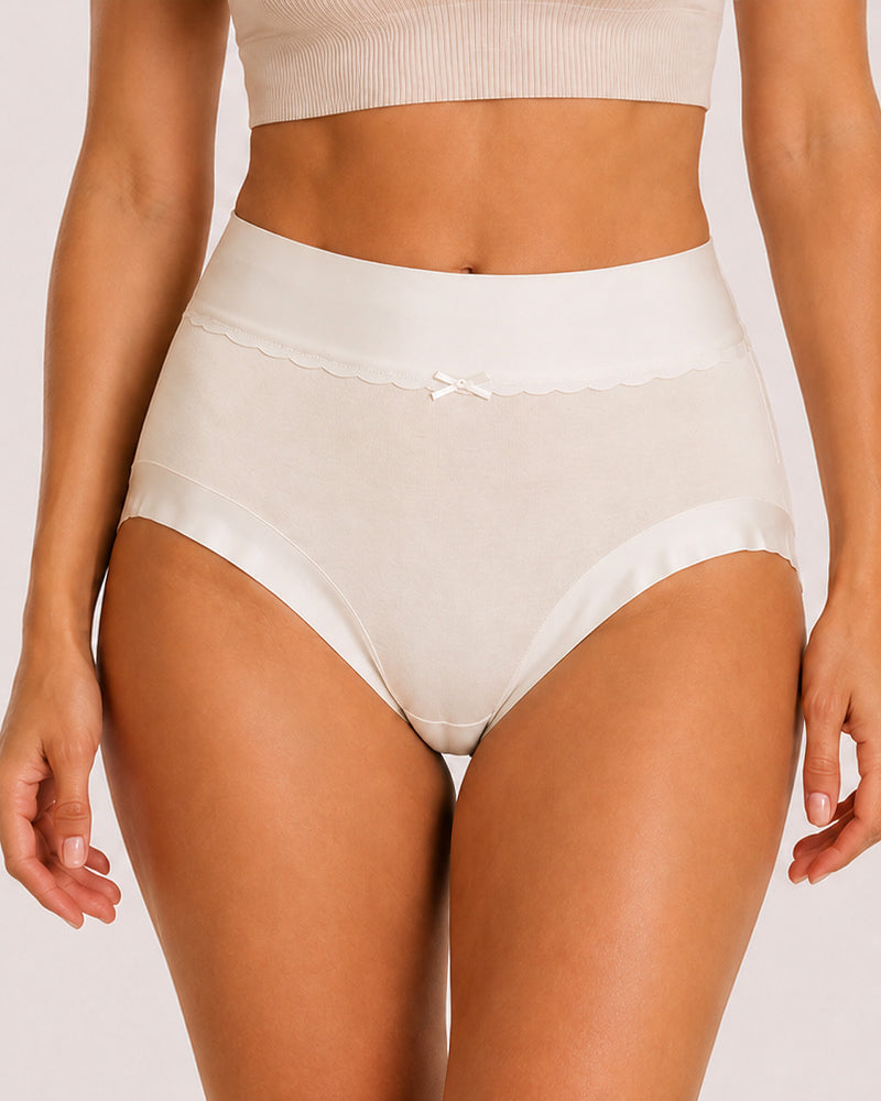 Five-Pack Pure Cotton High Waist Tummy Control Seamless Breathable Briefs