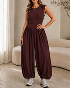 Casual Stretch Comfortable Sleeveless Wide-leg Jumpsuit