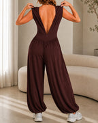 Casual Stretch Comfortable Sleeveless Wide-leg Jumpsuit