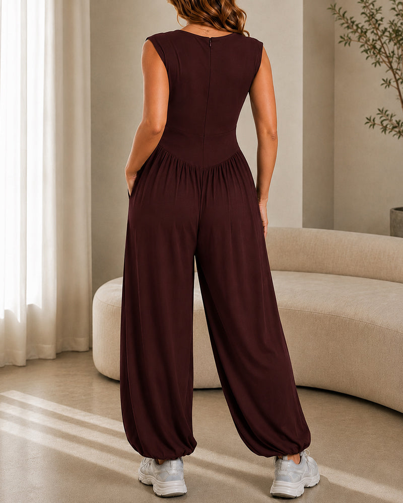 Casual Stretch Comfortable Sleeveless Wide-leg Jumpsuit
