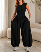 Casual Stretch Comfortable Sleeveless Wide-leg Jumpsuit