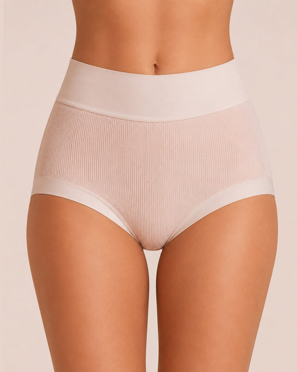 5-Pack High Waist Ribbed Pure Cotton High Elastic Briefs