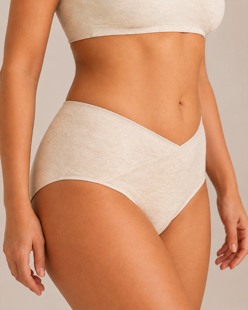 Multi-Pack Seamless Pure Cotton Low Waist V-Shaped Maternity Antibacterial Briefs