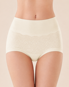 5-Pack Pure Cotton High Waist Tummy Control Jacquard Briefs