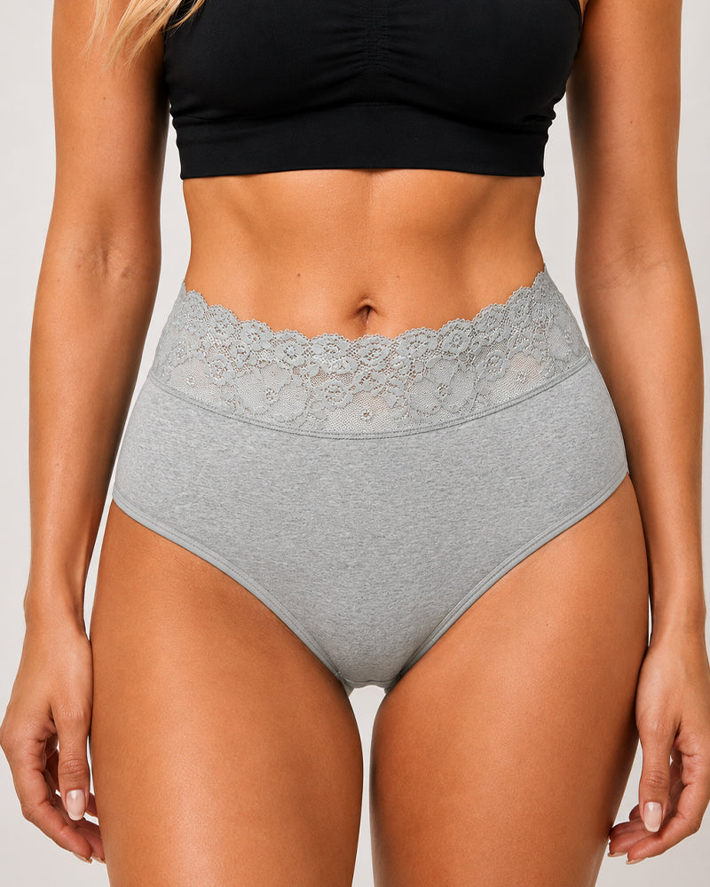 5-Pack Lace Trim Cotton Seamless Panties