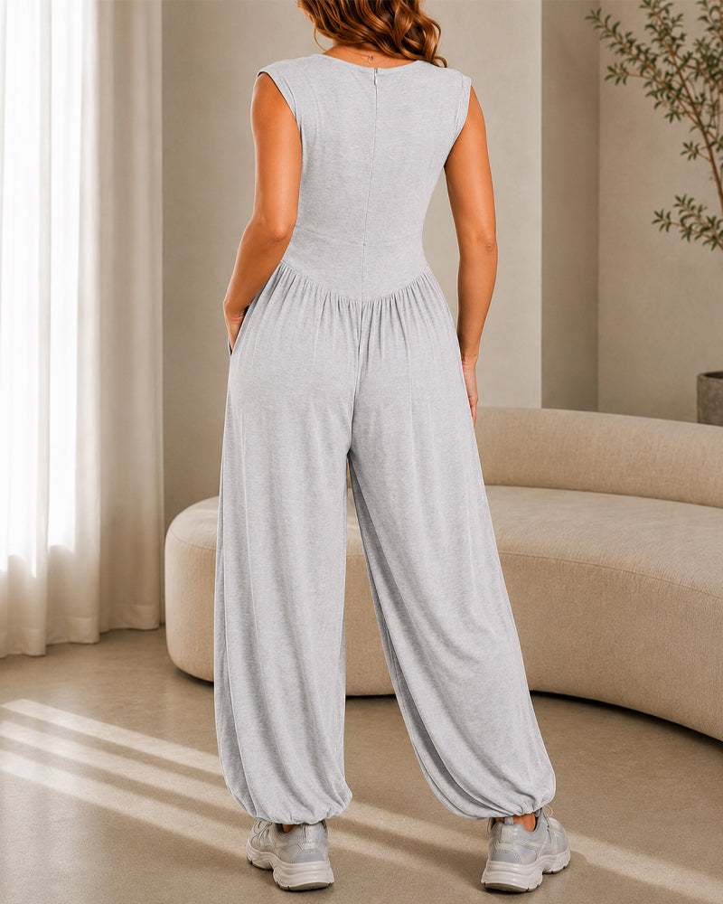 Casual Stretch Comfortable Sleeveless Wide-leg Jumpsuit