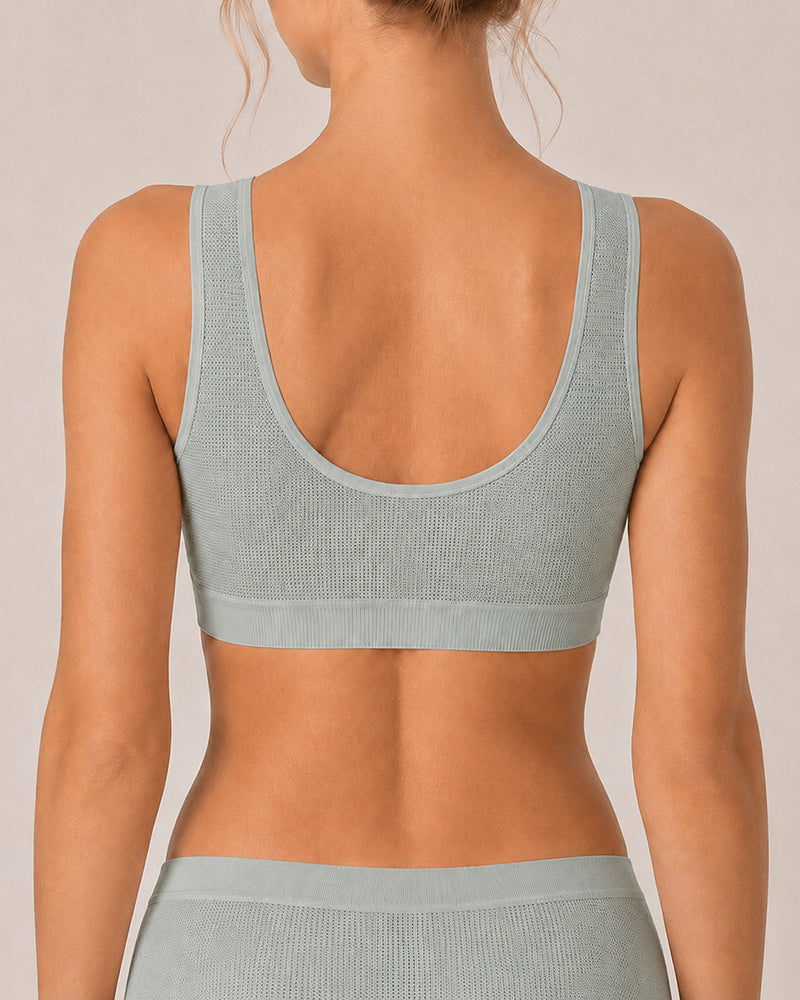 Front Closure Ultra-thin Breathable Mesh Seamless Wire-free Vest Bra