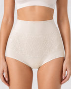 4-Pack Pure Cotton High Waist Tummy Control Elastic Jacquard Briefs