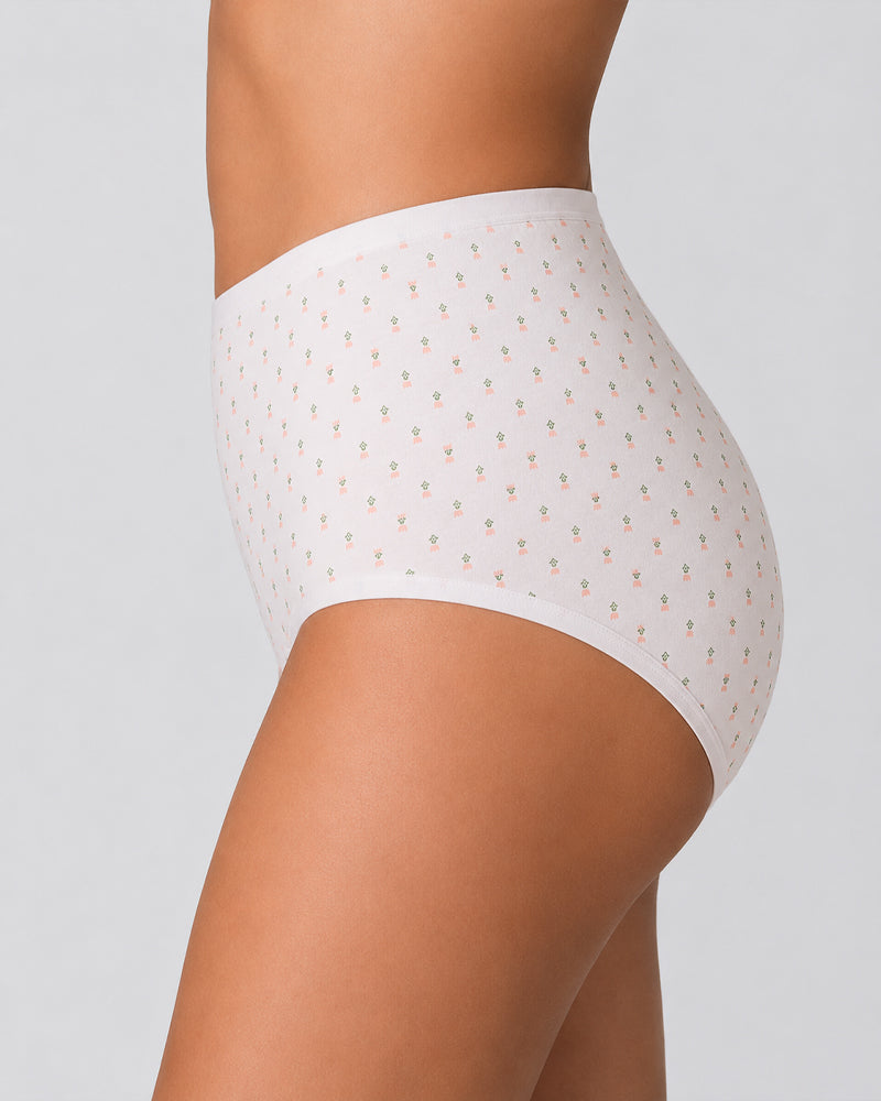 4-Pack High Waist Cotton Printed Loose Stretch Briefs