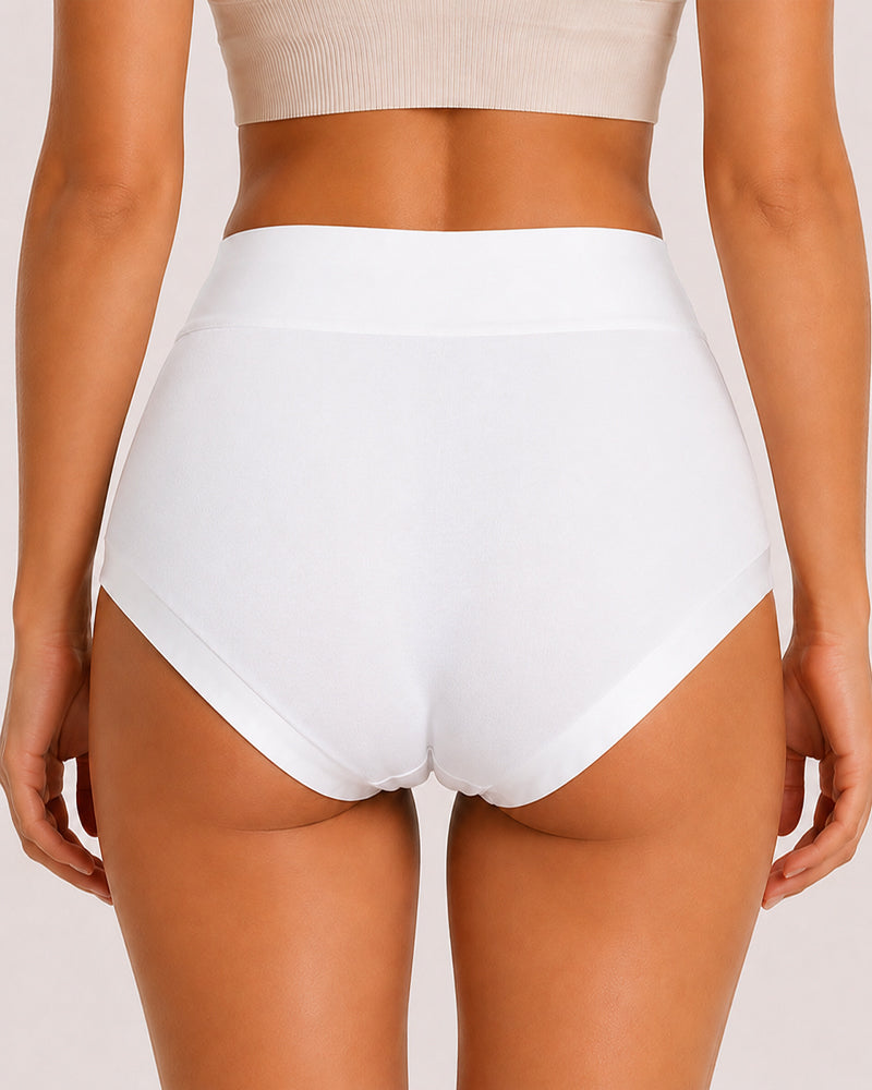 Five-Pack Pure Cotton High Waist Tummy Control Seamless Breathable Briefs