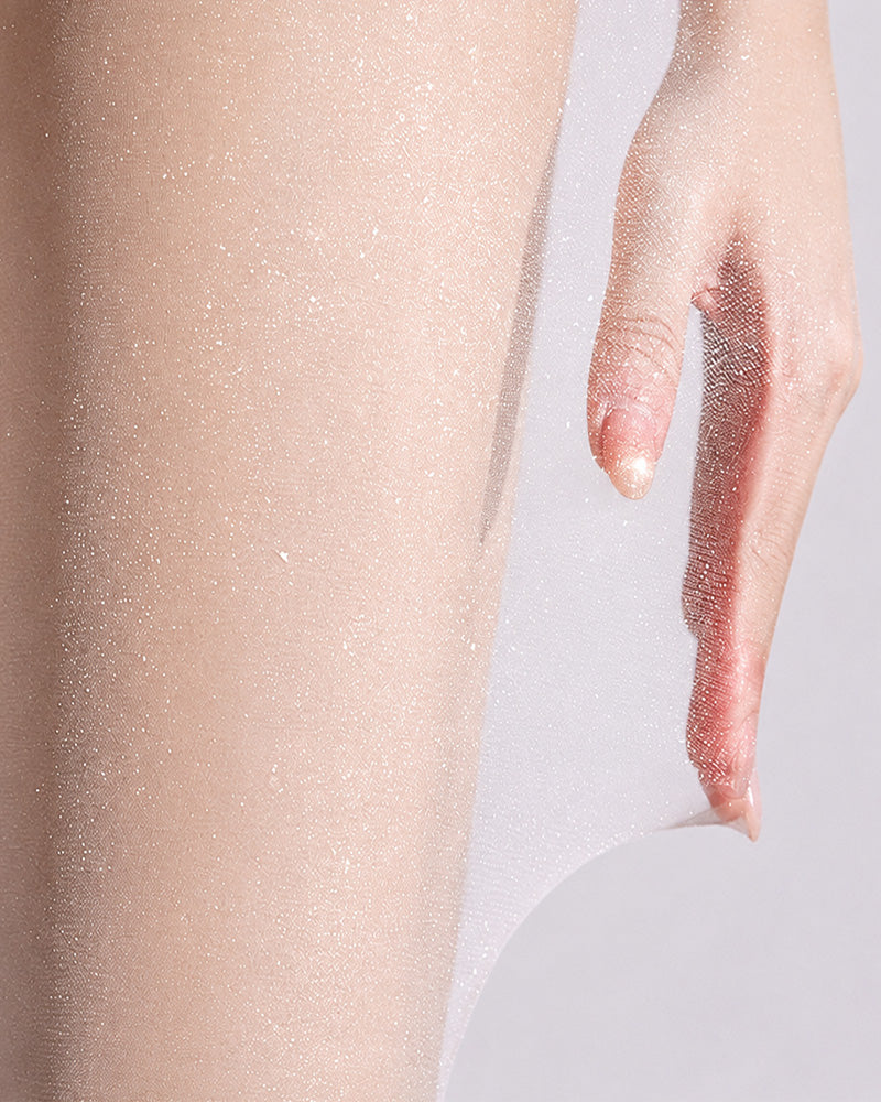 Two-Pairs Seamless Pearlescent Ultra-thin Shimmering Transparent Pantyhose