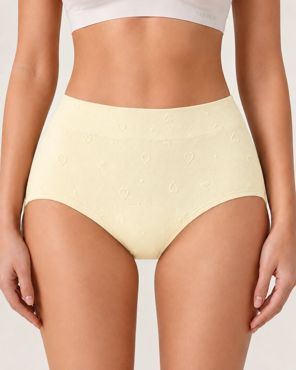 5-Pack Seamless Cotton Tummy Control Heart Jacquard Antibacterial Briefs