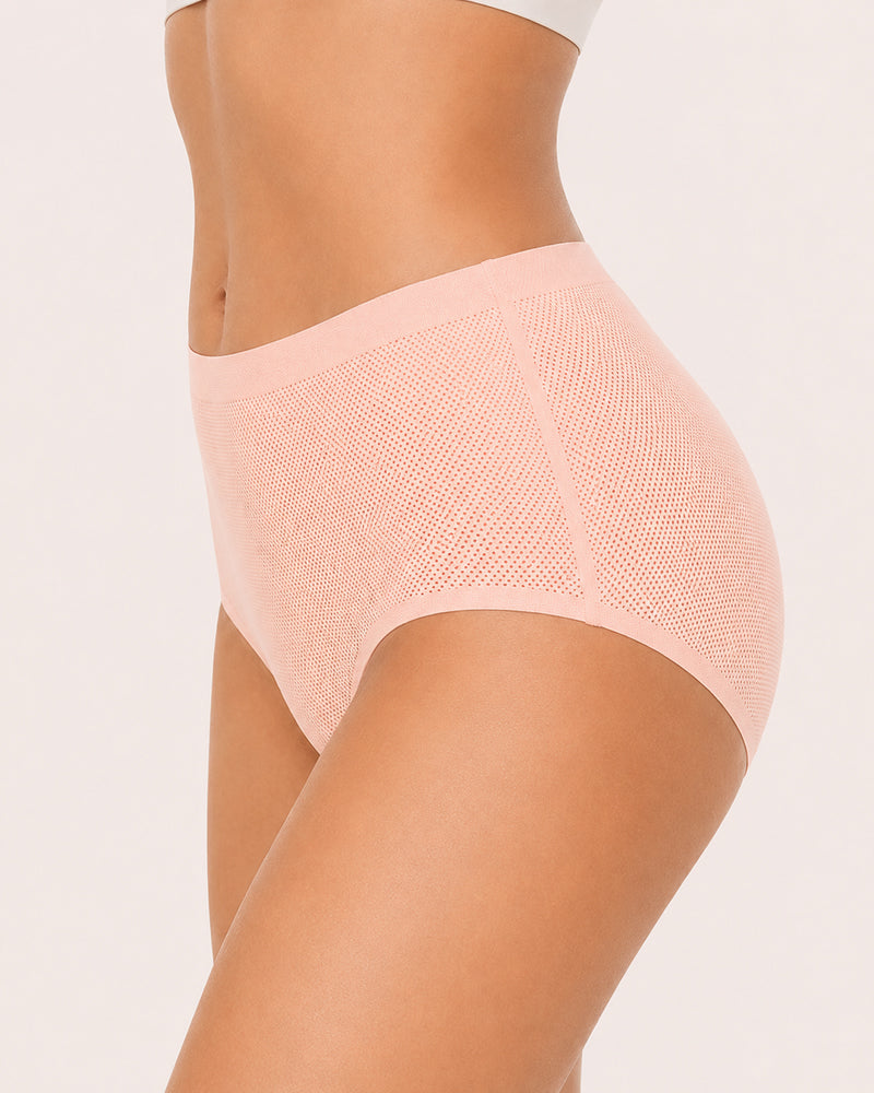 3-Pack Plus Size Mesh Ice Silk Breathable Seamless Panties