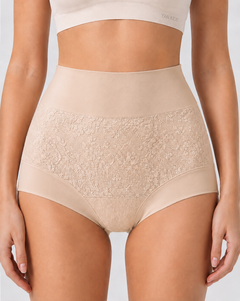 4-Pack Pure Cotton High Waist Tummy Control Elastic Jacquard Briefs