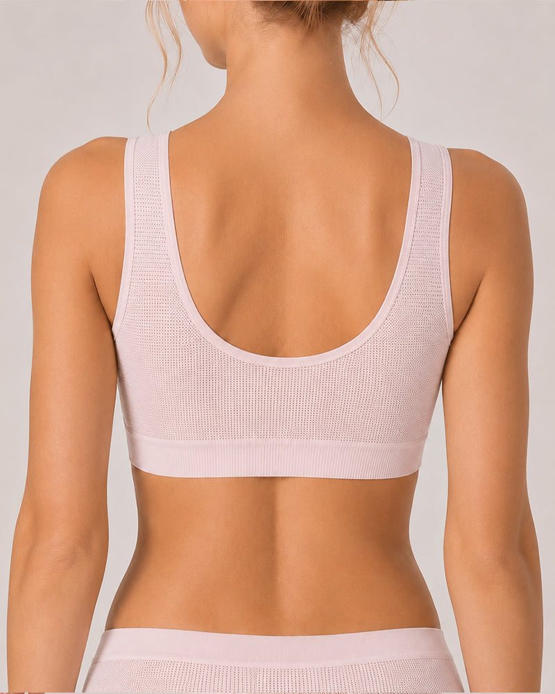 Front Closure Ultra-thin Breathable Mesh Seamless Wire-free Vest Bra