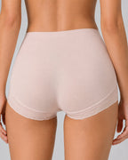 2-Pack High Waist Tummy Control Seamless Cross-over Sheer Mesh Boxer Briefs