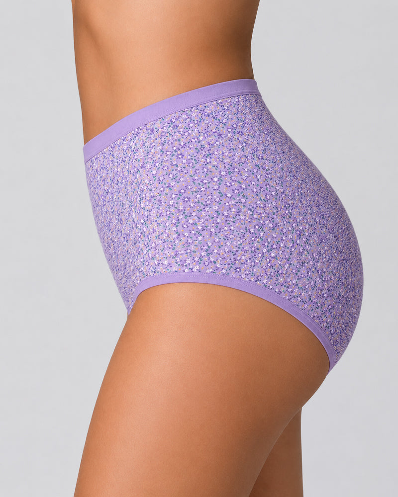 4-Pack High Waist Cotton Printed Loose Stretch Briefs