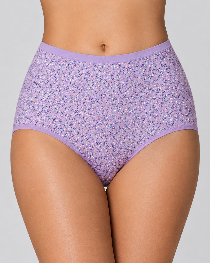 4-Pack High Waist Cotton Printed Loose Stretch Briefs