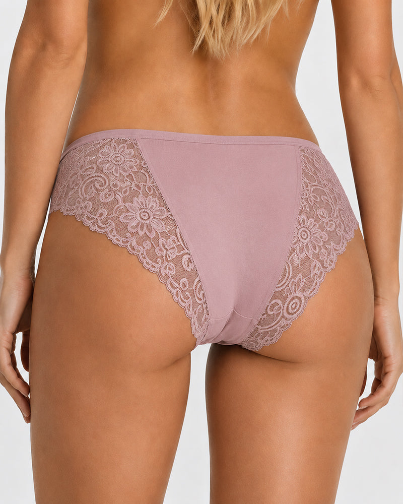 5-Pack Sexy Lace Openwork Cotton Crotch High Elastic Panties