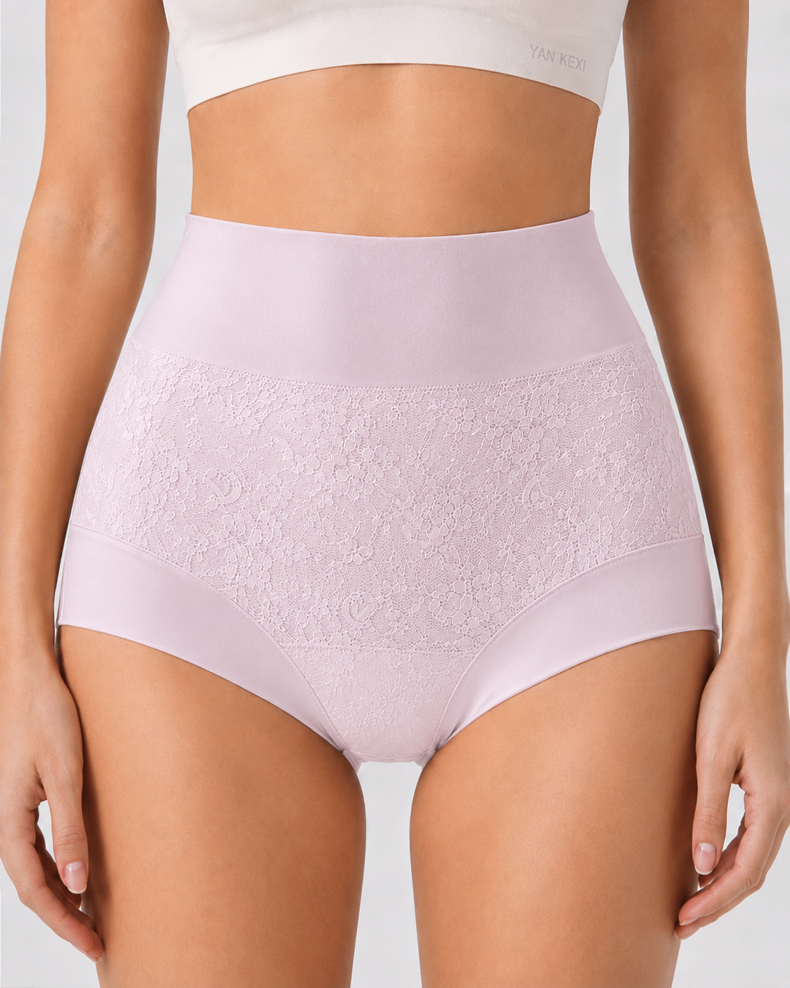 4-Pack Pure Cotton High Waist Tummy Control Elastic Jacquard Briefs