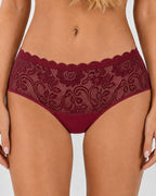 5-Pack Sexy Lace Openwork Cotton Crotch High Elastic Panties