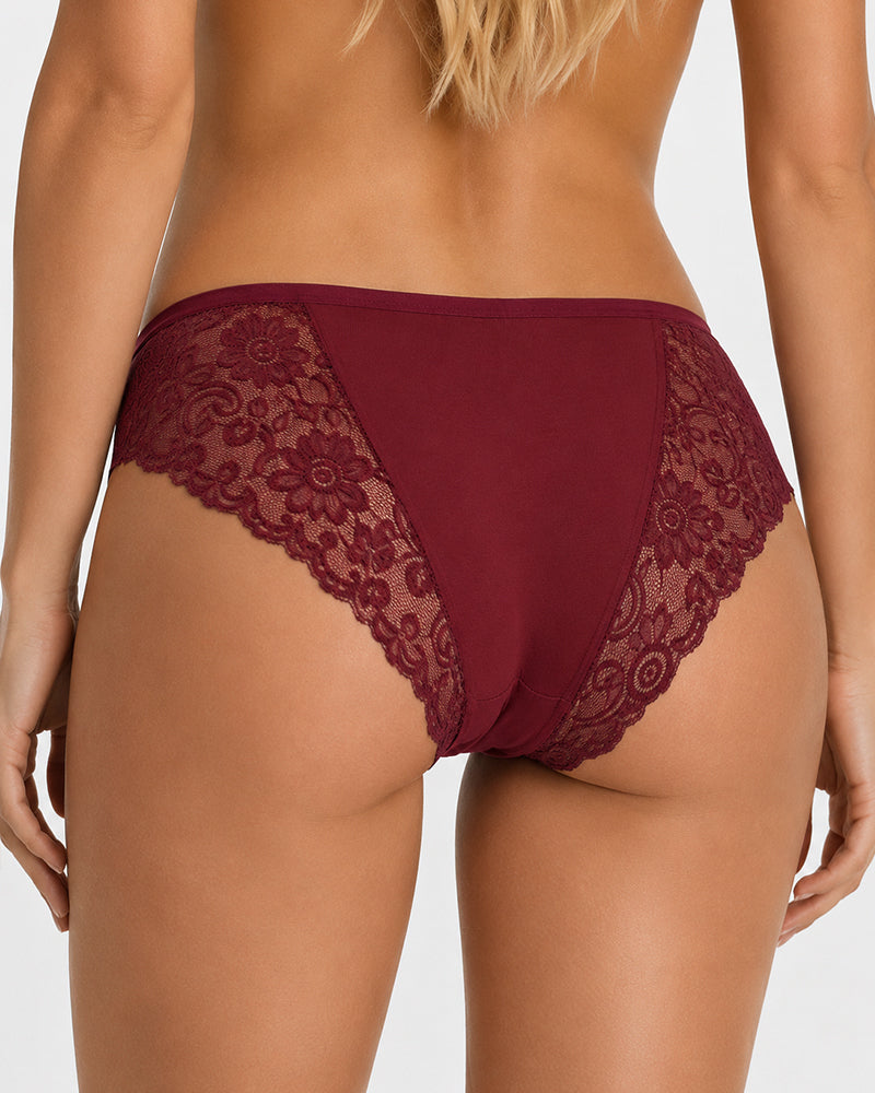 5-Pack Sexy Lace Openwork Cotton Crotch High Elastic Panties