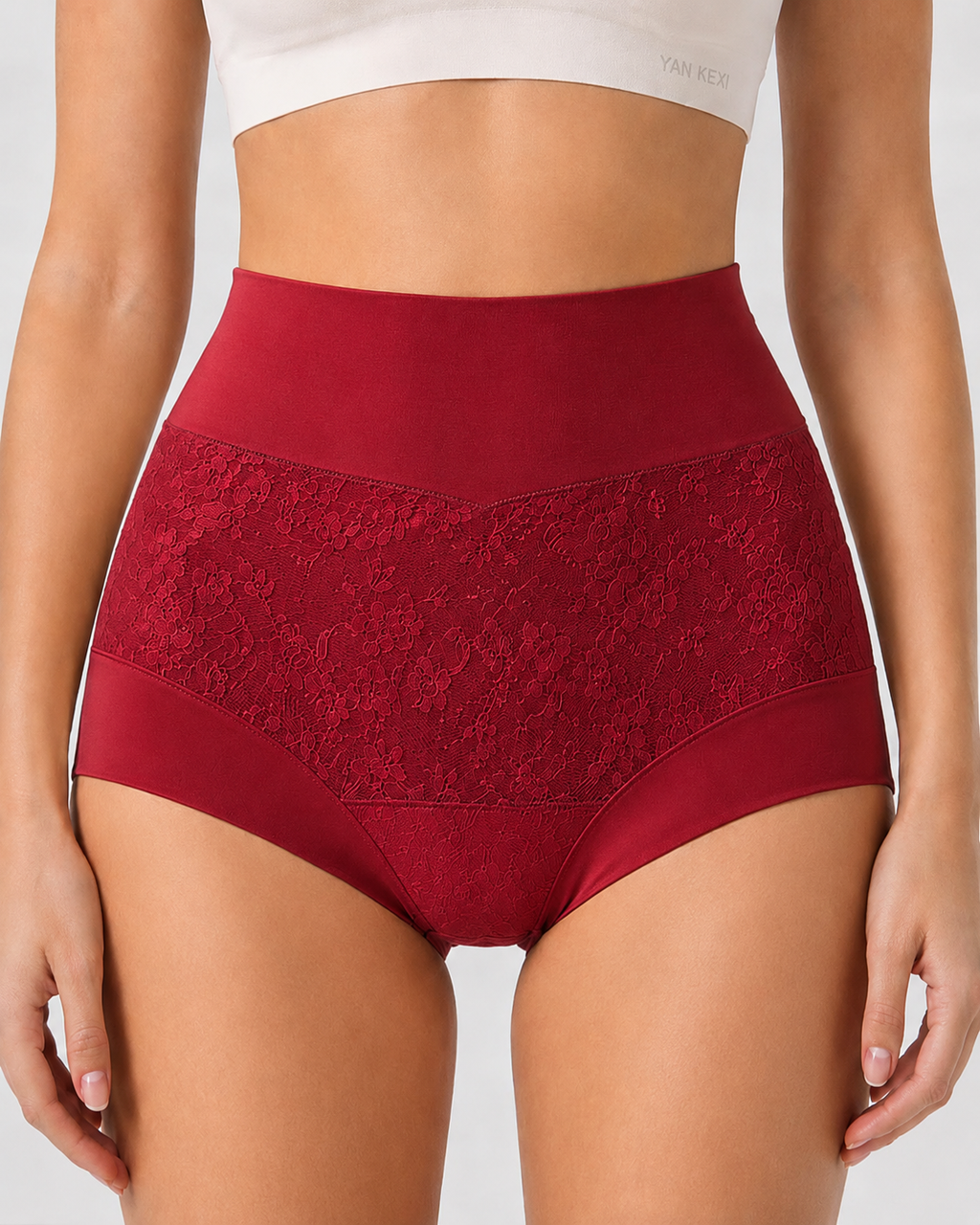 4-Pack Pure Cotton High Waist Tummy Control Elastic Jacquard Briefs