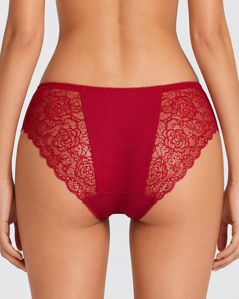 5-Pack Sexy Seamless Lace Openwork Cotton Crotch Panties