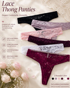 5-Pack Sexy Lace Openwork Seamless Thongs