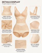 Sexy Deep V Cross Mesh Breathable Tummy-control Bodysuit Shapewear