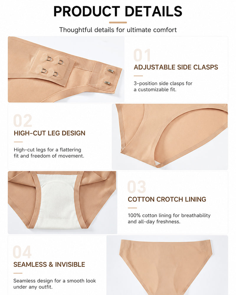 Ultra-thin Seamless Side-hook No-take-off Briefs