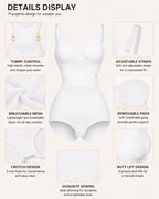Sexy Deep V Cross Mesh Breathable Tummy-control Bodysuit Shapewear