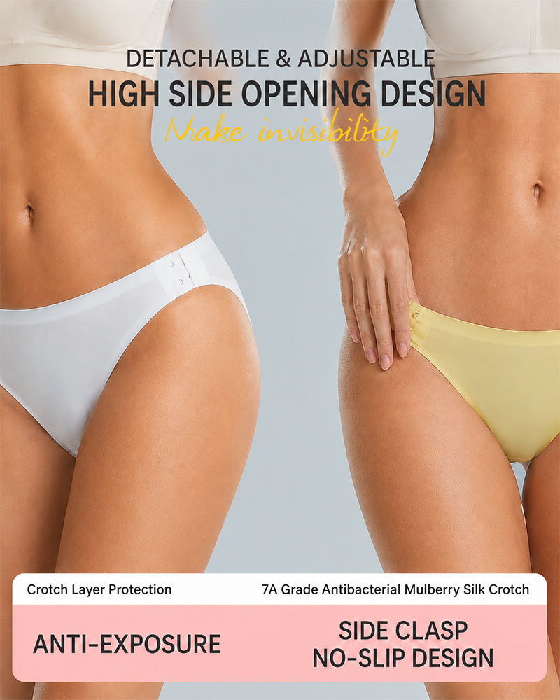 Ultra-thin Seamless Side-hook No-take-off Briefs