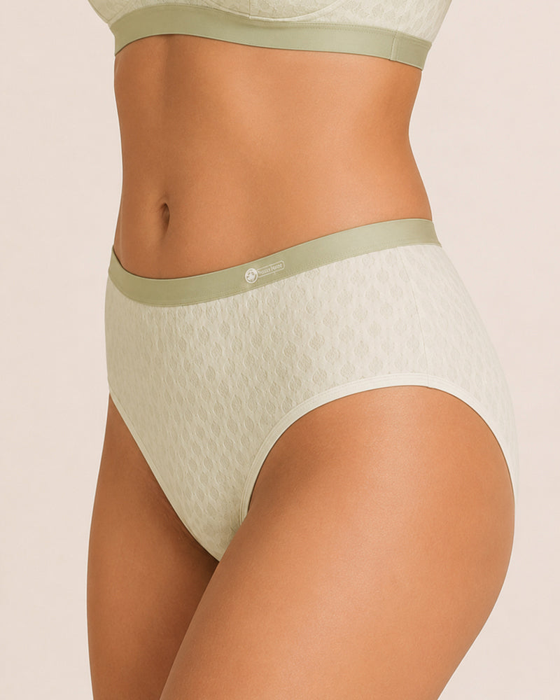 4-Pack Mid-waist Cotton Antibacterial Seamless Jacquard Breathable Briefs